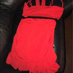 Cute red halter and skirt